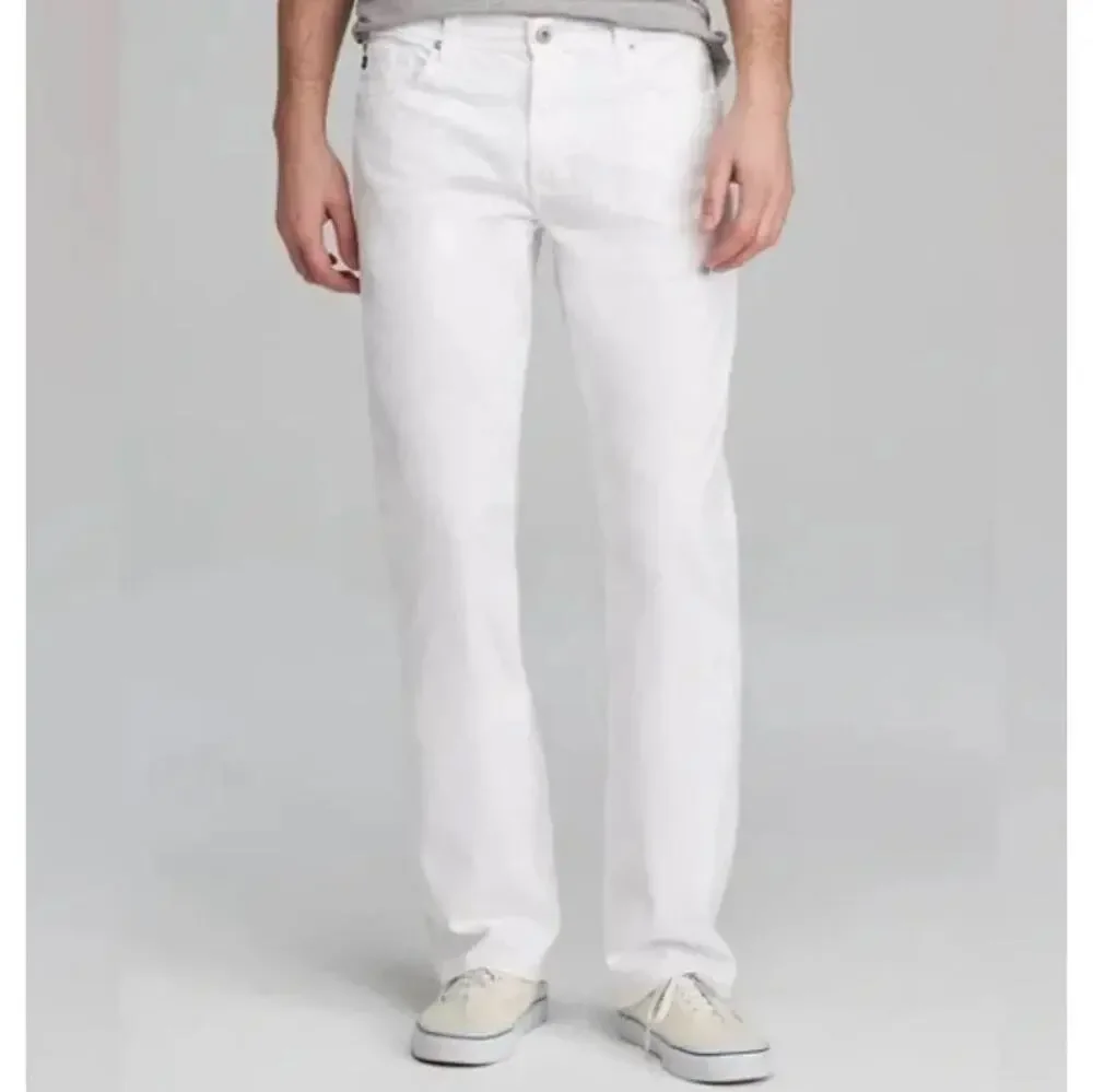 AG Adriano Goldschmied Men’s The Protégé Straight Leg White Jeans Sz 31x34  EUC